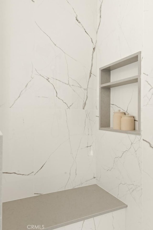interior space with a shower