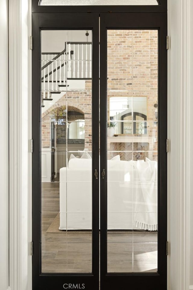 doorway featuring french doors