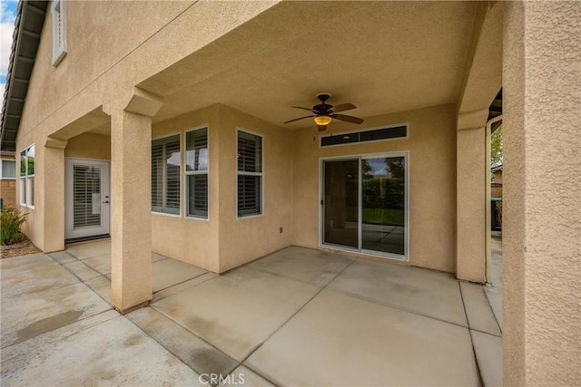 view of patio with ceiling fan