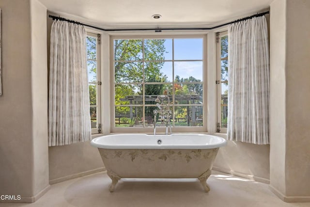 3325 Figueroa Mountain Rd, Los Olivos, CA 93441 - full bath featuring a freestanding bath and baseboards