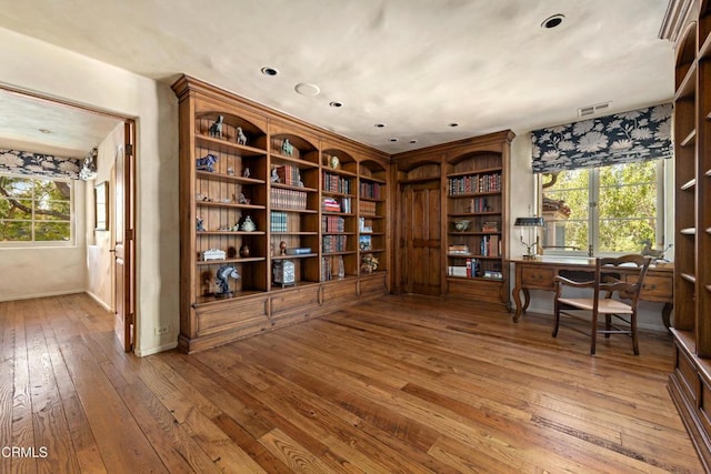 3325 Figueroa Mountain Rd, Los Olivos, CA 93441 - office space featuring hardwood / wood-style floors, plenty of natural light, and baseboards