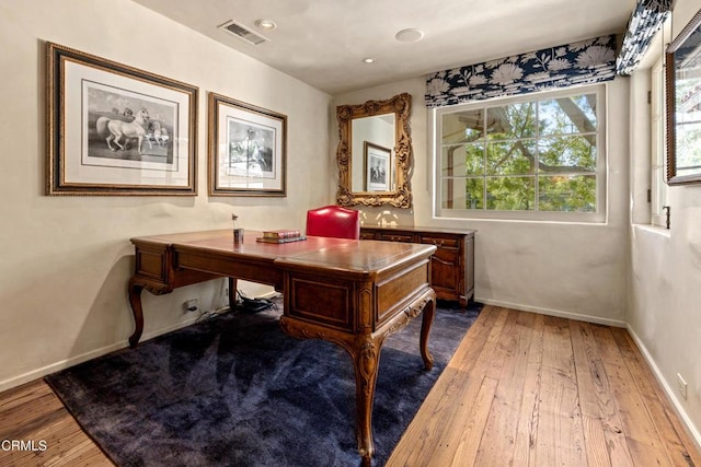 3325 Figueroa Mountain Rd, Los Olivos, CA 93441 - office featuring hardwood / wood-style flooring and baseboards