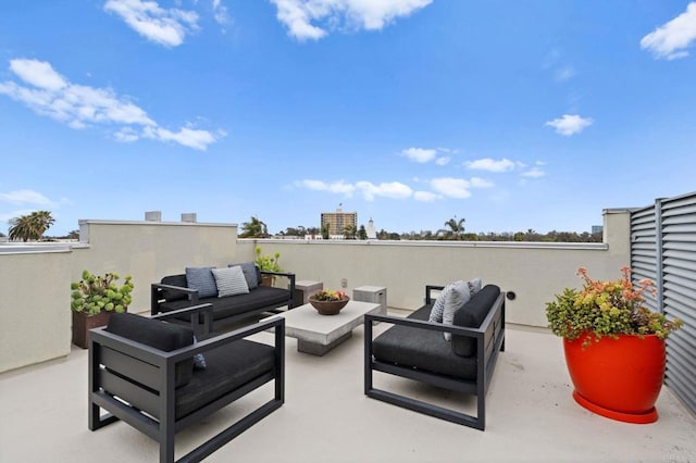 view of patio featuring an outdoor living space