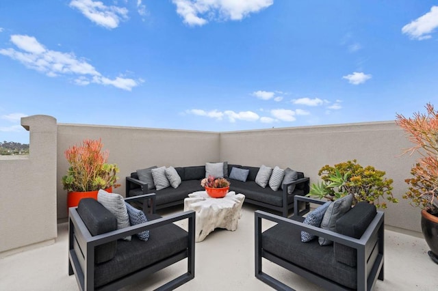 view of patio / terrace with an outdoor hangout area