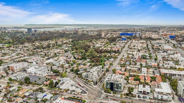 birds eye view of property with a city view