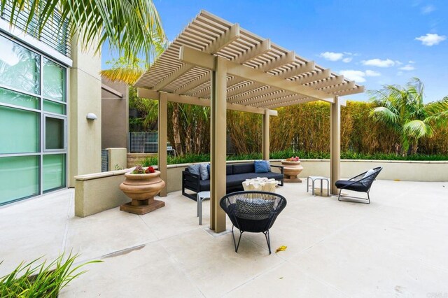 3740 Park Blvd Unit 209, San Diego, CA 92103 - view of patio / terrace with a pergola and an outdoor hangout area