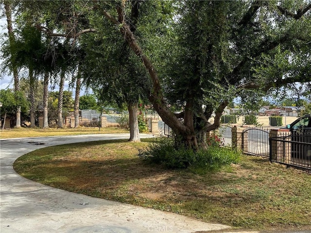 644 Whittendale St, Bakersfield, CA 93307 - surrounding community featuring curved driveway, fence, a gate, and a yard