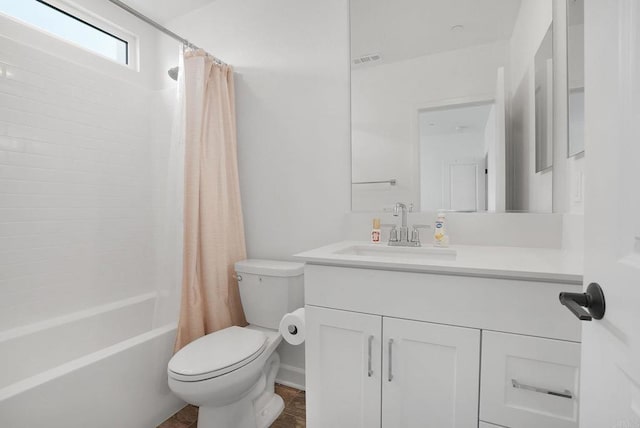2152 Reed Dr, San Diego, CA 92154 - bathroom featuring shower / bath combination with curtain, toilet, visible vents, and vanity