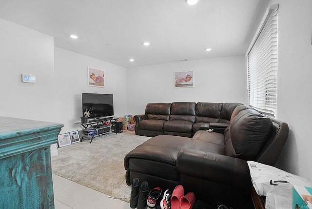 2152 Reed Dr, San Diego, CA 92154 - living area with tile patterned floors, carpet floors, and recessed lighting