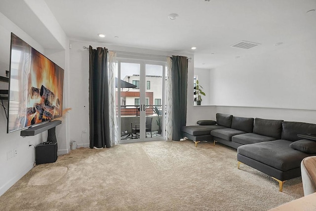 2152 Reed Dr, San Diego, CA 92154 - carpeted living area with baseboards, visible vents, and recessed lighting