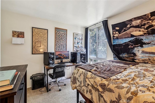bedroom featuring carpet