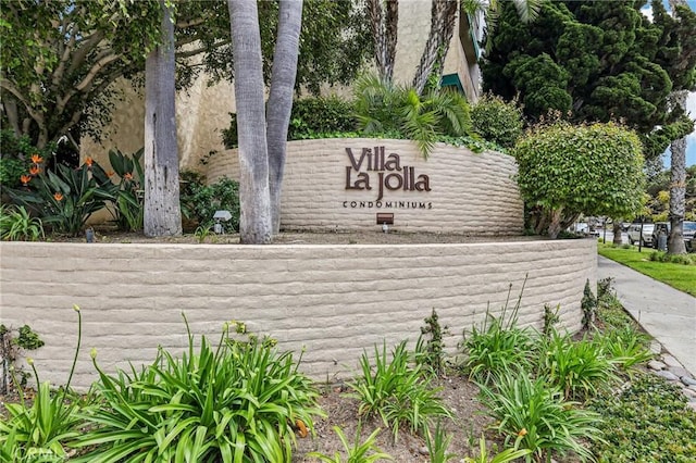 view of community sign