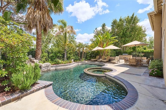 1472 Nicolas Way, Fullerton, CA 92833 - view of swimming pool featuring a patio area and a pool with connected hot tub
