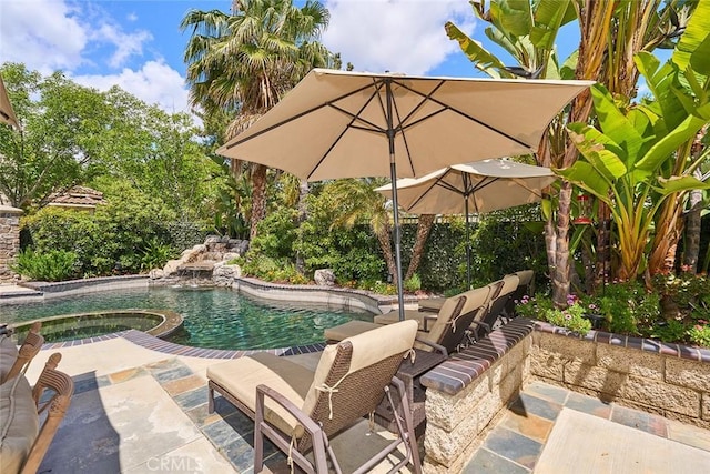 1472 Nicolas Way, Fullerton, CA 92833 - view of swimming pool featuring a patio area and a pool with connected hot tub