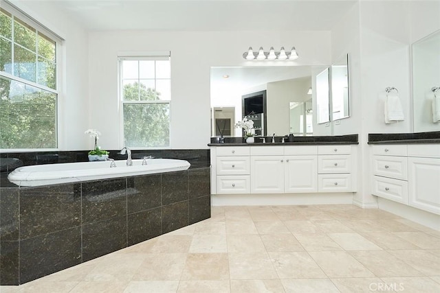 1472 Nicolas Way, Fullerton, CA 92833 - bathroom featuring healthy amount of natural light, a garden tub, and vanity