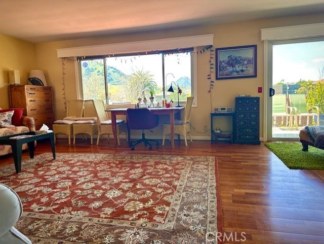 interior space with a healthy amount of sunlight and wood finished floors