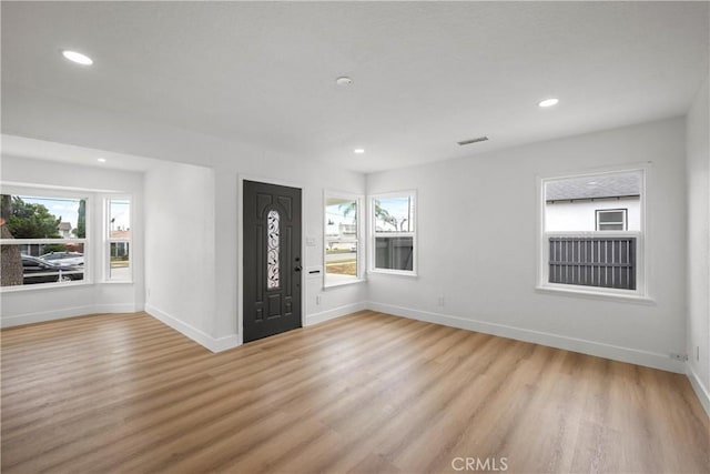 781 Sycamore Ct, Upland, CA 91786 - foyer entrance with light wood-style floors, baseboards, and recessed lighting