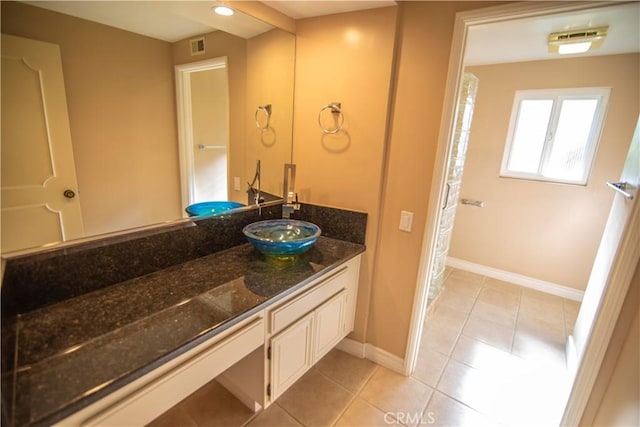3926 Corte Cancion, Thousand Oaks, CA 91360 - bathroom with vanity, visible vents, tile patterned flooring, and baseboards