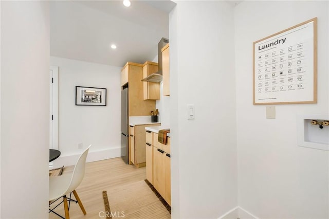 3130 Kallin Ave, Long Beach, CA 90808 - hall featuring light wood-style flooring, recessed lighting, and baseboards