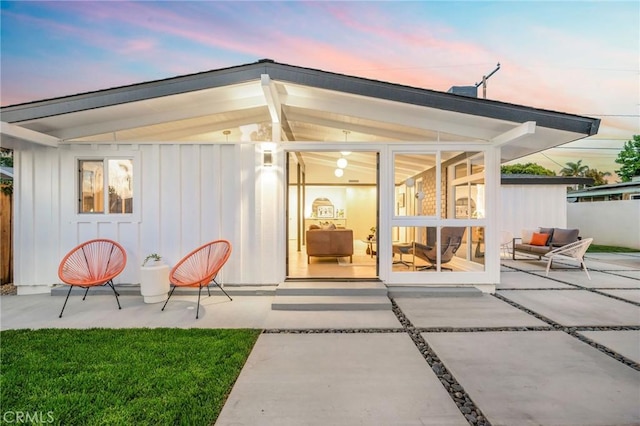 3130 Kallin Ave, Long Beach, CA 90808 - back of property with a patio and board and batten siding