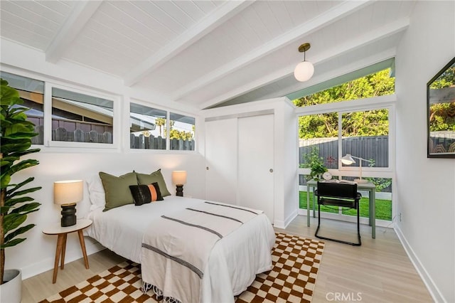 3130 Kallin Ave, Long Beach, CA 90808 - bedroom with light wood finished floors, a closet, and baseboards