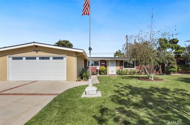 1229 Kilson Dr, Santa Ana, CA 92707 - ranch-style home with stucco siding, driveway, a garage, and a front yard