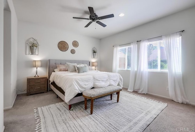 26841 Franklin Ave, Winchester, CA 92596 - carpeted bedroom featuring baseboards, ceiling fan, and recessed lighting