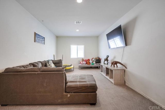 26841 Franklin Ave, Winchester, CA 92596 - carpeted living area featuring baseboards, recessed lighting, and visible vents