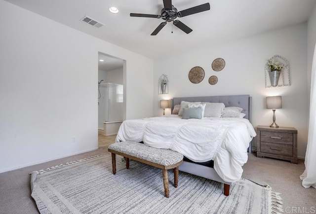 26841 Franklin Ave, Winchester, CA 92596 - bedroom with carpet flooring, visible vents, baseboards, and ceiling fan