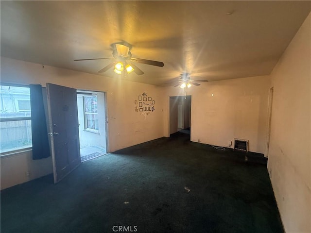 3754 Grace Ave, Baldwin Park, CA 91706 - unfurnished room with visible vents, a ceiling fan, and dark carpet