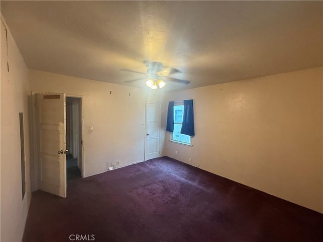 3754 Grace Ave, Baldwin Park, CA 91706 - unfurnished bedroom featuring a ceiling fan and dark carpet