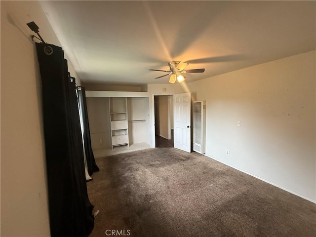 3754 Grace Ave, Baldwin Park, CA 91706 - unfurnished bedroom featuring dark colored carpet, baseboards, and a ceiling fan
