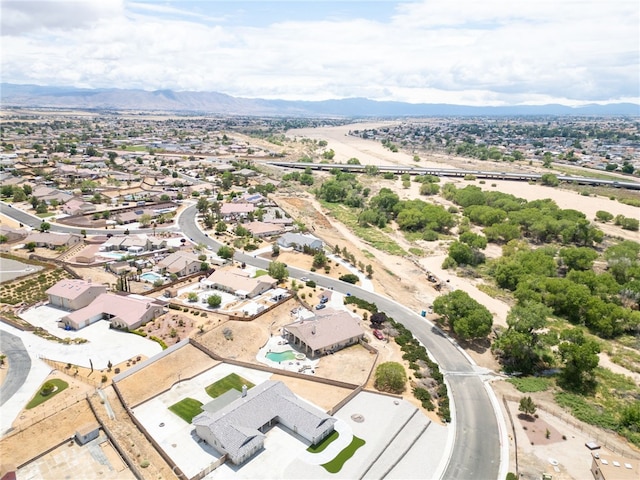 13912 Riverside Dr, Apple Valley, CA 92307 - birds eye view of property featuring a mountain view and a residential view