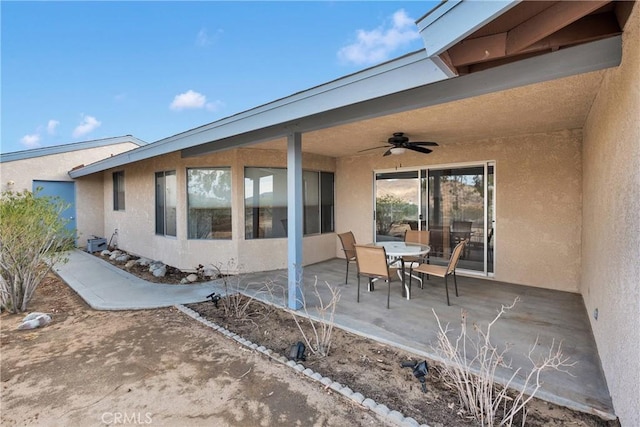 61652 Pueblo Trl, Joshua Tree, CA 92252 - view of patio with a ceiling fan and outdoor dining area