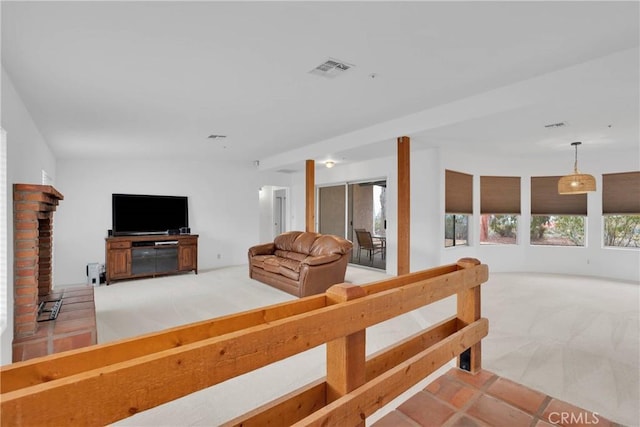 61652 Pueblo Trl, Joshua Tree, CA 92252 - living area with light carpet and visible vents