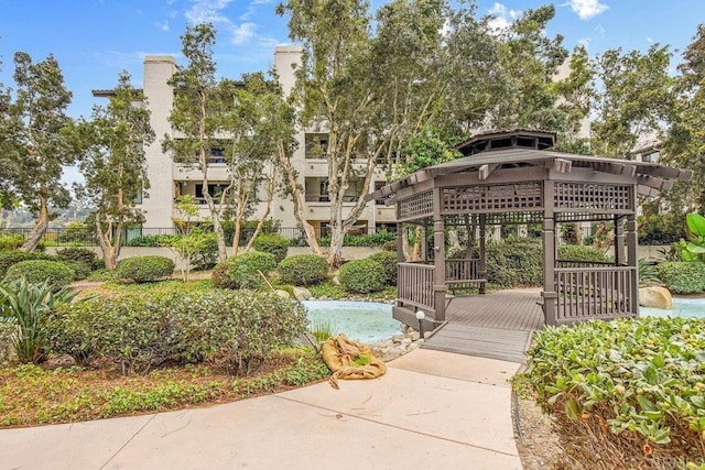 view of property's community with a gazebo