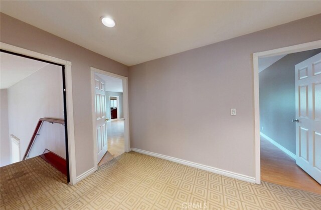 25211 Barents, Laguna Hills, CA 92653 - hall featuring baseboards, an upstairs landing, light wood-style flooring, and recessed lighting