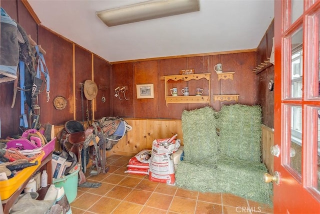 516 S Sparks St S, Burbank, CA 91506 - living area with tile patterned floors and wood walls