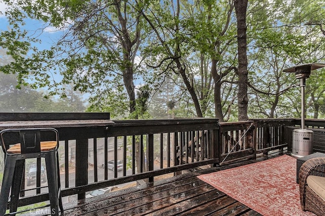 583 Arbula Dr, Crestline, CA 92325 - view of wooden terrace