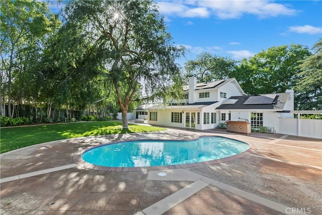 2141 Westminster Dr, Riverside, CA 92506 - view of swimming pool with a patio area and french doors