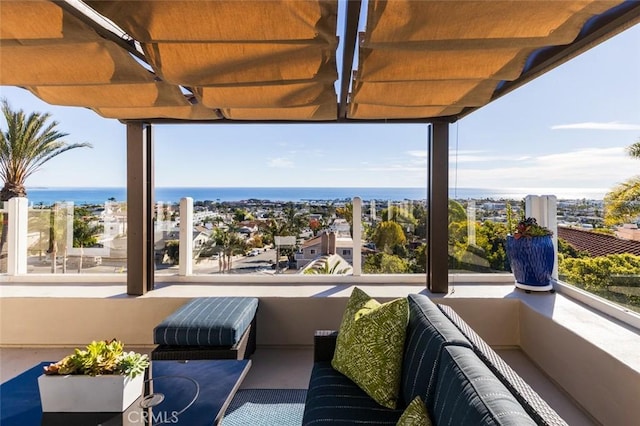 exterior space with a pergola