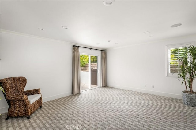 32491 Seven Seas Dr, Dana Point, CA 92629 - unfurnished room with carpet flooring, crown molding, a wealth of natural light, and baseboards