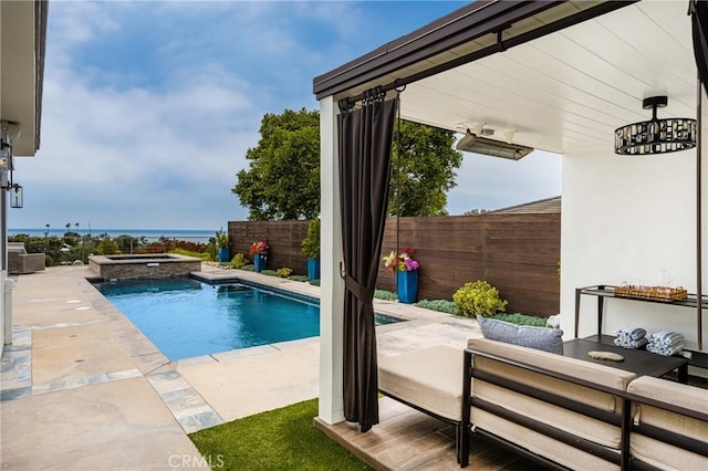 32491 Seven Seas Dr, Dana Point, CA 92629 - view of swimming pool with an in-ground hot tub, an outdoor hangout area, and a patio area