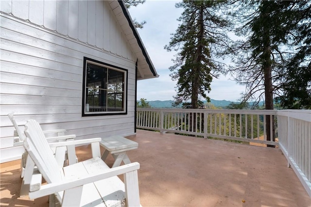 356 Wylerhorn Dr, Crestline, CA 92325 - view of patio with a mountain view