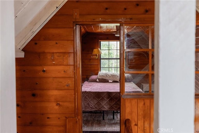 356 Wylerhorn Dr, Crestline, CA 92325 - interior space with wood walls