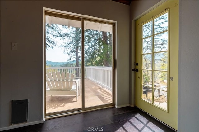 356 Wylerhorn Dr, Crestline, CA 92325 - doorway featuring plenty of natural light and baseboards