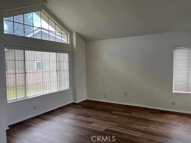 7215 Goldboro Ln, Riverside, CA 92506 - unfurnished room featuring wood finished floors and high vaulted ceiling