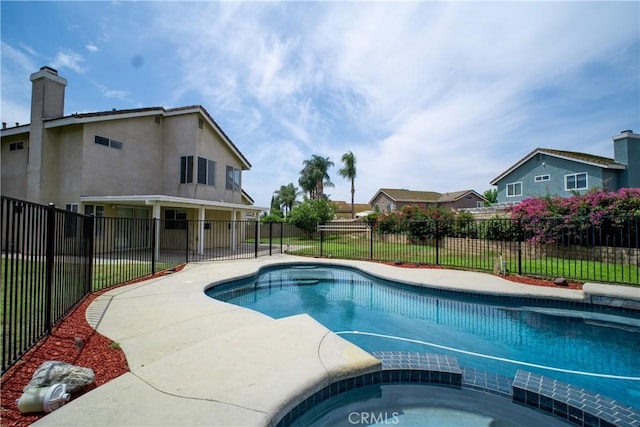 7215 Goldboro Ln, Riverside, CA 92506 - view of swimming pool featuring a pool with connected hot tub