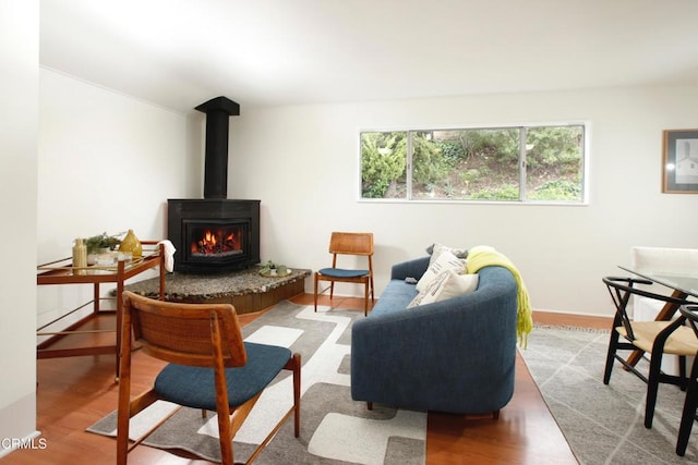 living room with wood finished floors