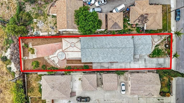 aerial view of property's location with property parcel outlined